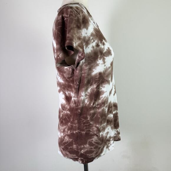 Prana Brown Tie Dye T Shirt Women's Medium Short Sleeve Western Boho Festival - Picture 7 of 12